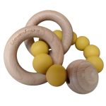 bijtring, rammelaar oker / wit